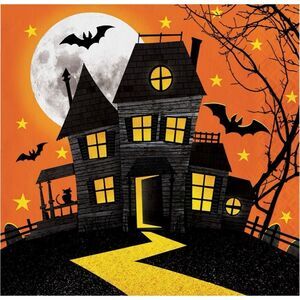 Haunted Hill Halloween Paper Napkins Retired Print